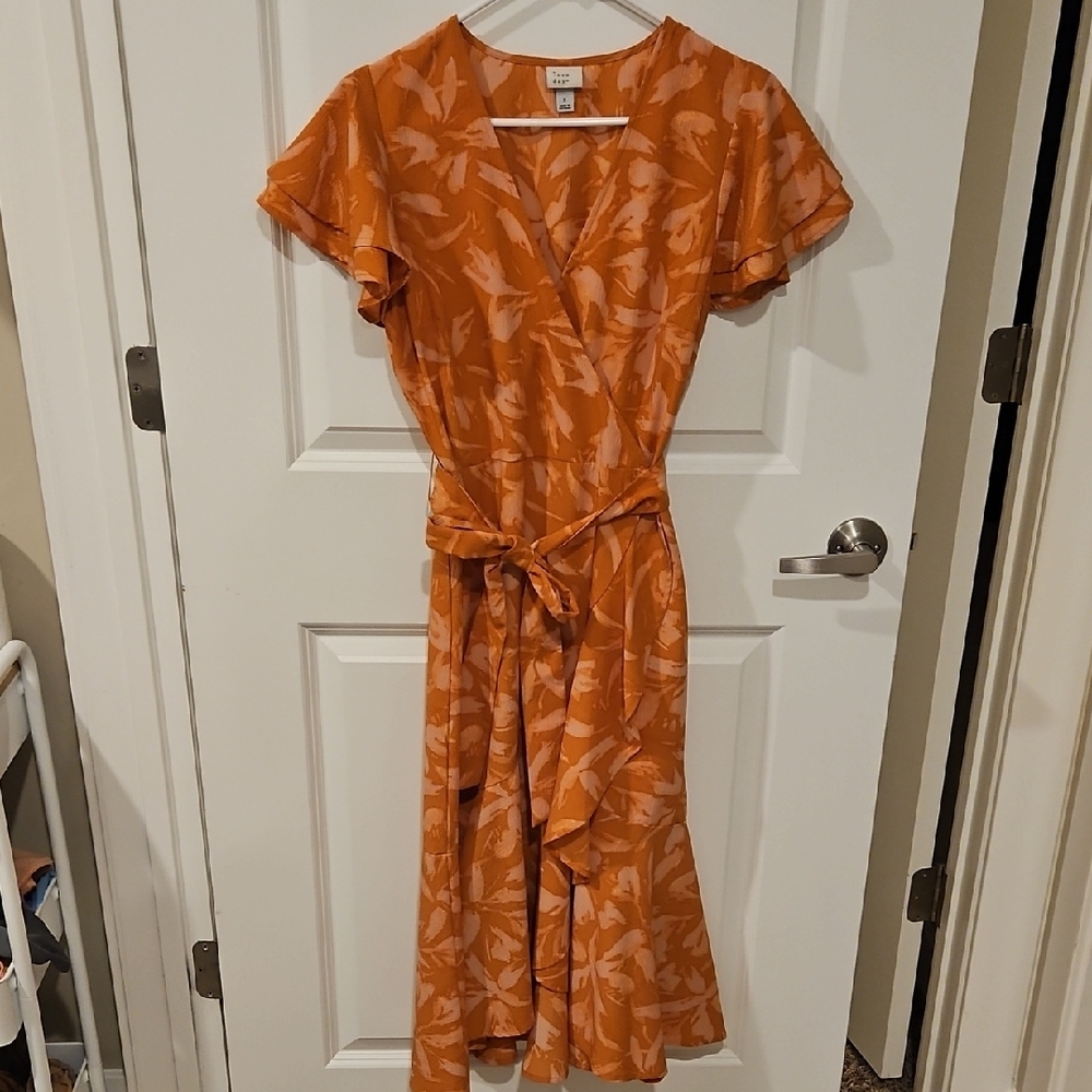 Orange Wrap Dress